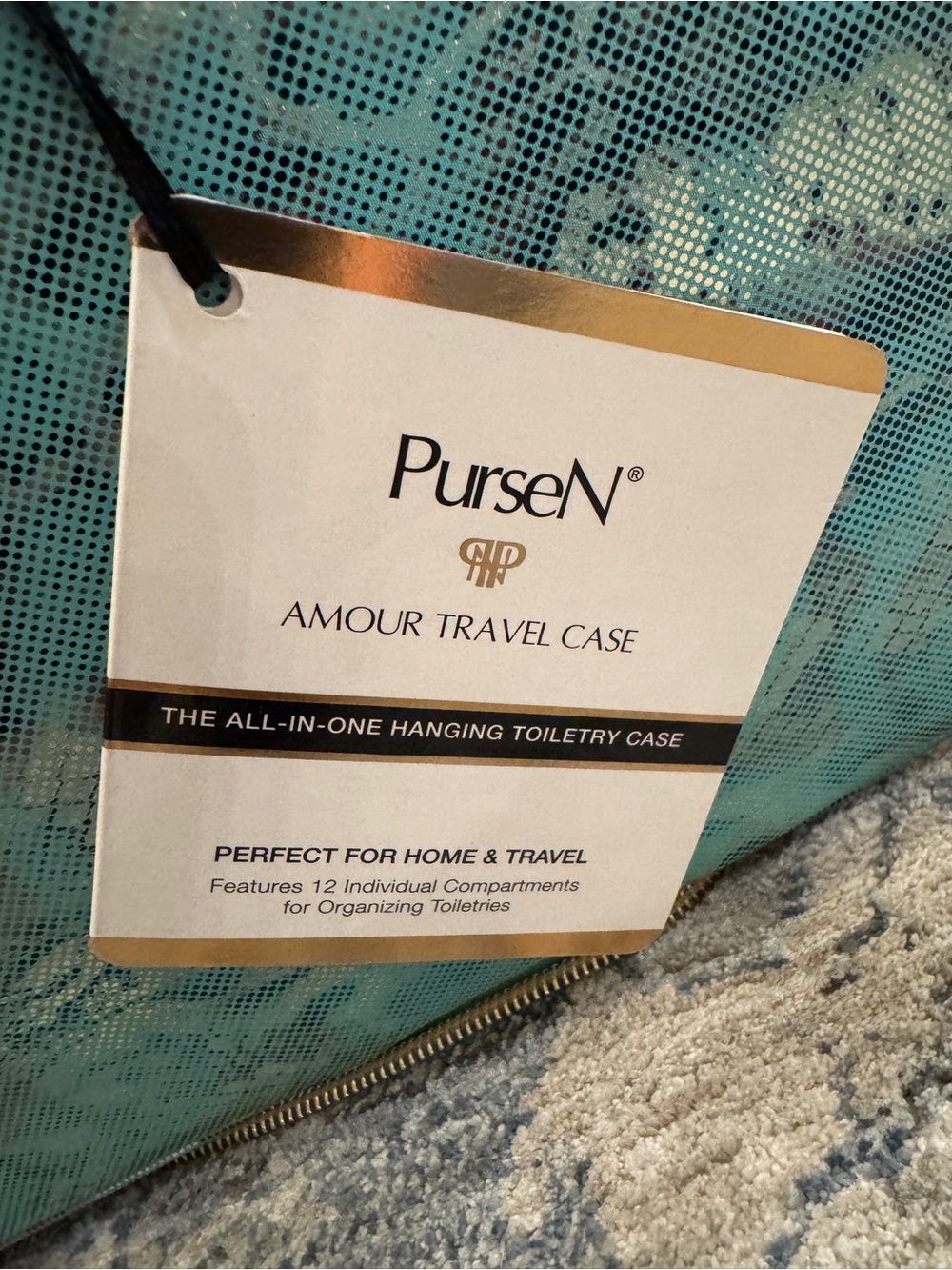 PurseN Amour Travel Case - Teal Python Snakesin Print - Picture 4 of 12